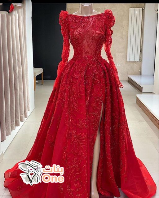 فستان سواريه احمر 2021  