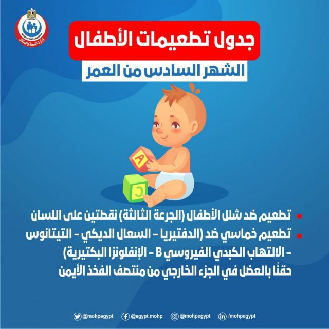 جدول تطعيمات الأطفال في مصر 2021  