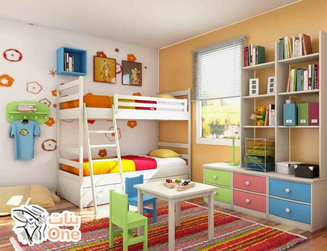 أجمل غرف نوم اطفال مودرن 2021 بسريرين  